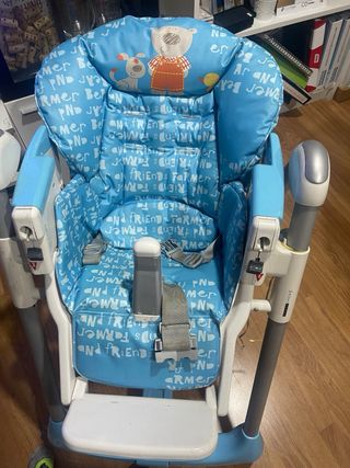Trona Plegable Azul para Bebé y hamaca..
