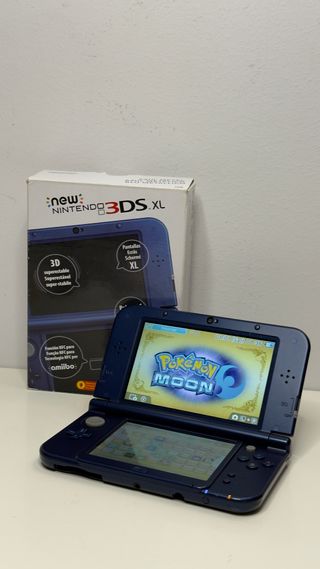 Nintendo NEW 3DS XL Metallic Blue + Box + Manuals 