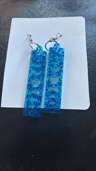 Pendientes fase lunar azul