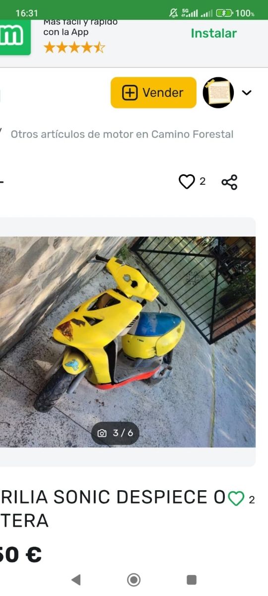 Aprilia Sonic con papeles para piezas o terminar