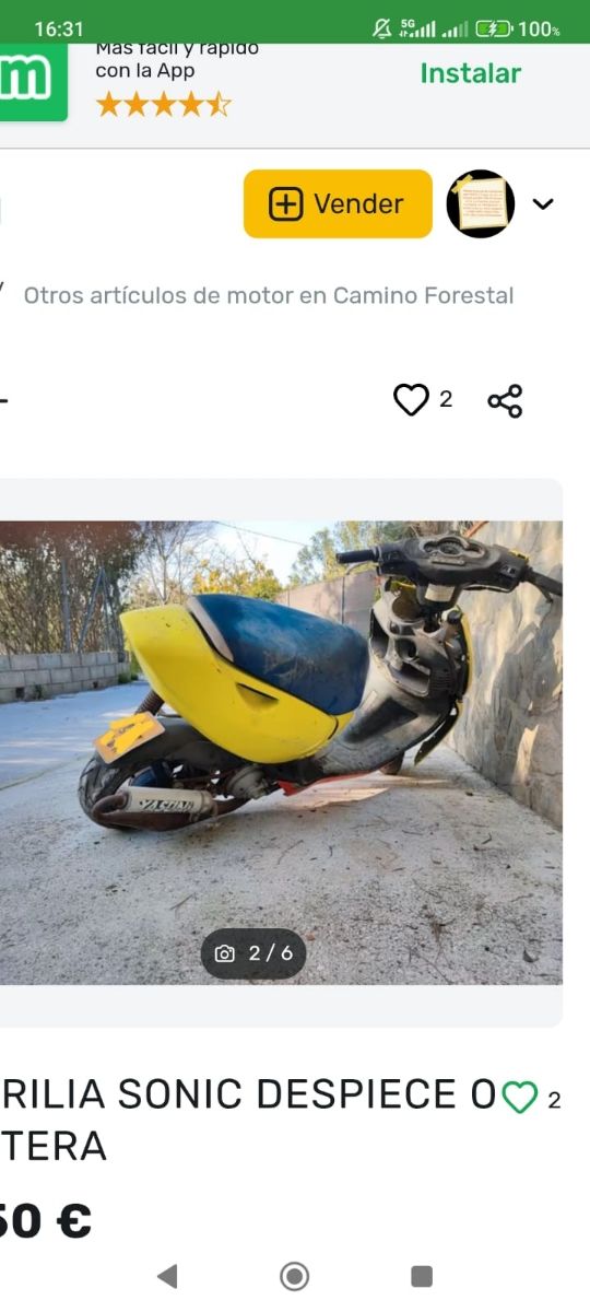 Aprilia Sonic con papeles para piezas o terminar