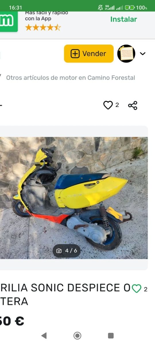 Aprilia Sonic con papeles para piezas o terminar