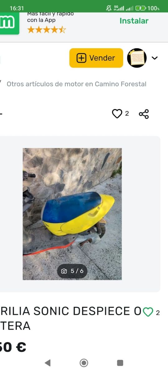 Aprilia Sonic con papeles para piezas o terminar