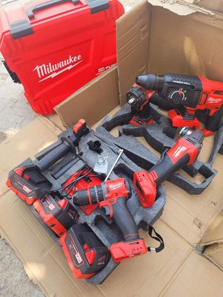 Milwaukee M18 - Taladro, Martillo, Amoladora