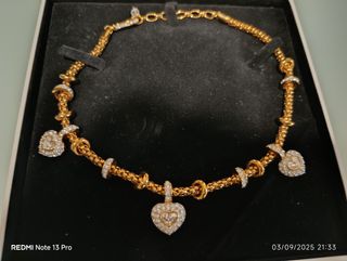 Collar Swarovski dorado y plateado