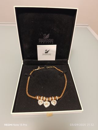 Collar Swarovski dorado y plateado