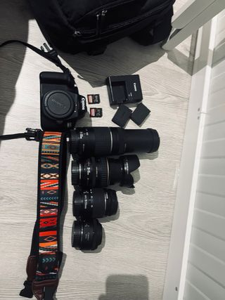Kit Canon EOS 4000D + 4 objetivos Canon + acceso