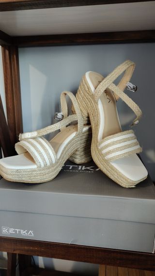 Sandalias Ketika beige-blanco