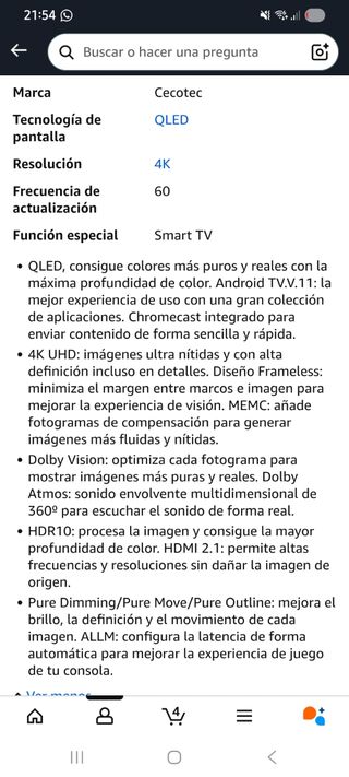 TV Cecotec 65" - Smart TV