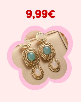 Pendientes largos dorados con piedras