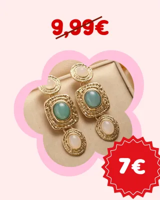 Pendientes largos dorados con piedras-REBAJADOS