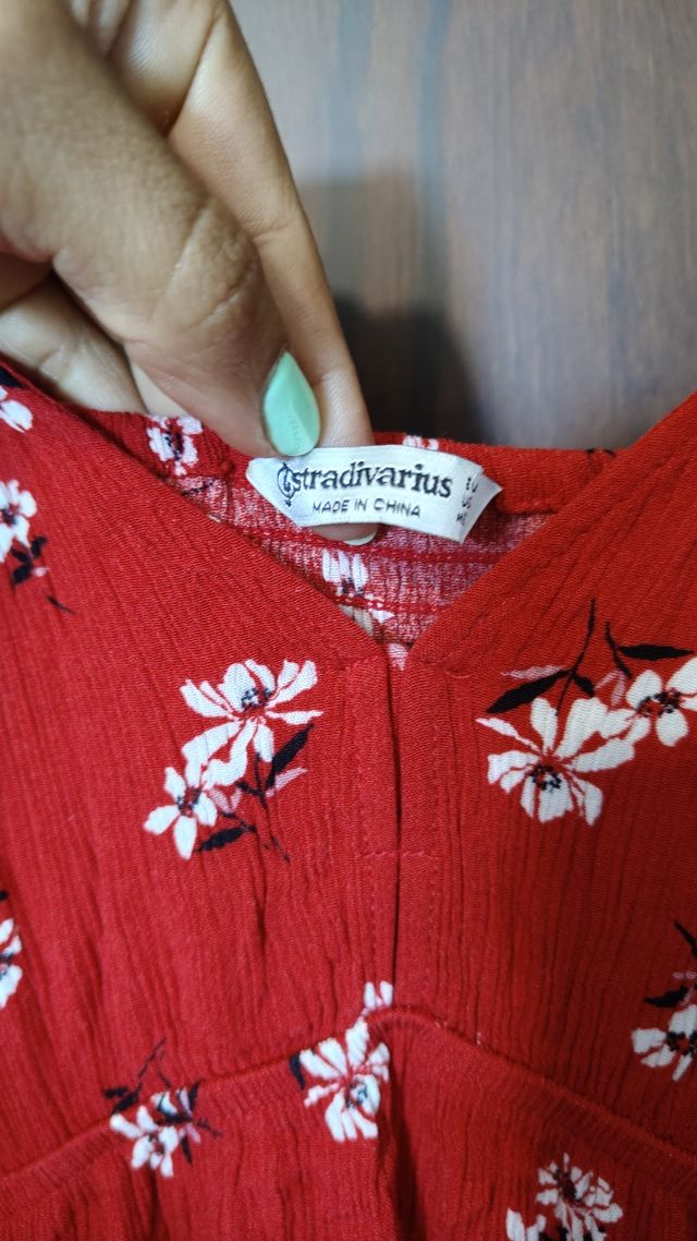 Vestido Stradivarius rojo - Talla S