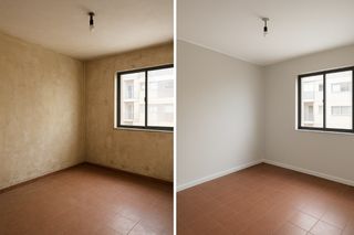 Pintura y alisado paredes habitación