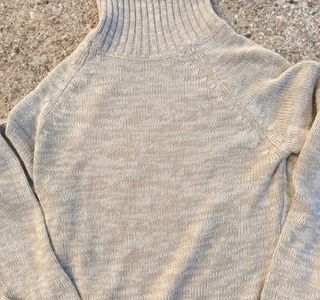 Jersey cuello alto beige vintage