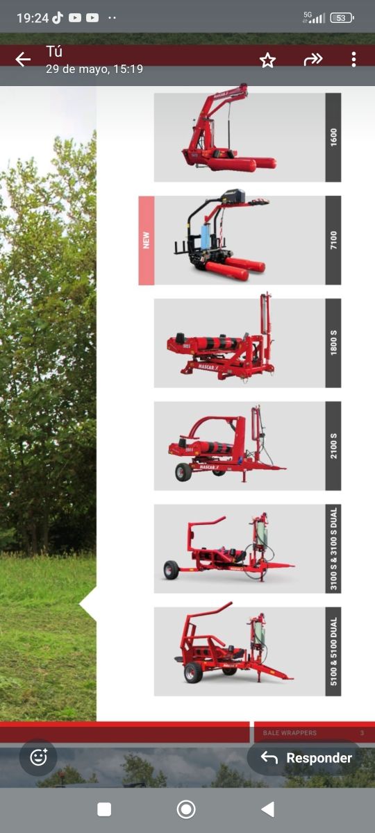 Envolvedoras de pacas Mascar DISTRIBUIDOR