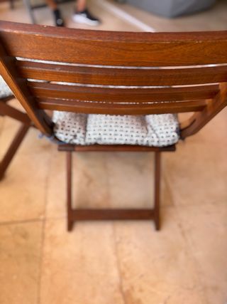 Mesa teka jardín + 4 sillas