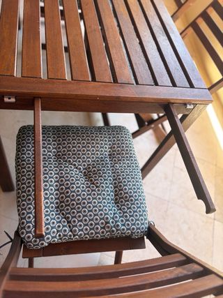 Mesa teka jardín + 4 sillas