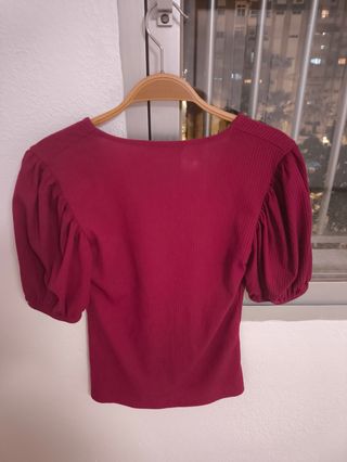 Camiseta Zara mangas globo - fucsia