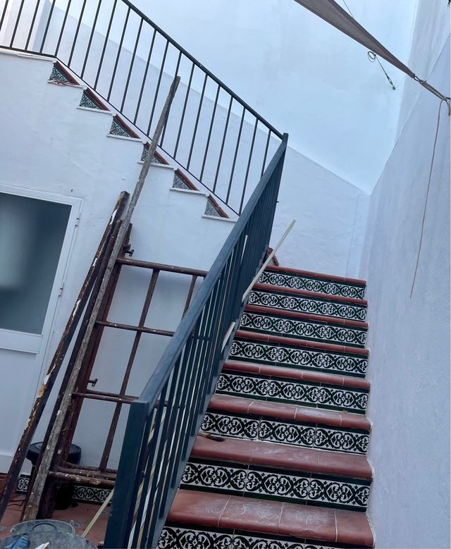 Barandilla escalera hierro macizo