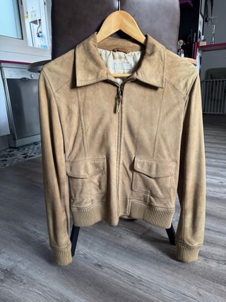 Chaqueta ante Massimo Dutti beige