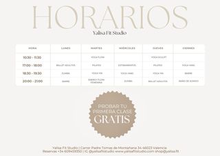 Clases de Barre en Yalisa Fit Studio en Valencia 