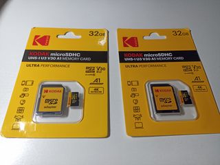 2 Pezzi MicroSD Kodak 32GB UHS-I U3 V30 A1