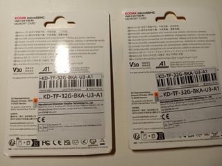 2 Pezzi MicroSD Kodak 32GB UHS-I U3 V30 A1