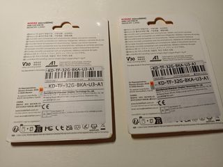2 Pezzi MicroSD Kodak 32GB UHS-I U3 V30 A1