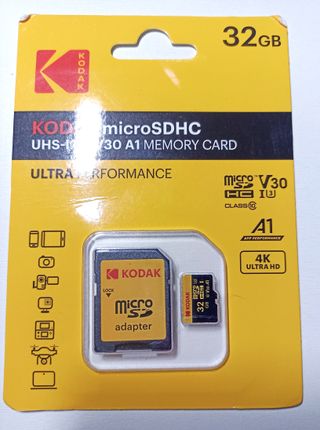 2 Pezzi MicroSD Kodak 32GB UHS-I U3 V30 A1