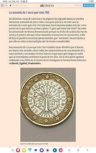 Moneda 1€ 
Francia 1999 valorada en más de 2000€