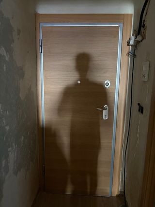 Puerta blindada madera