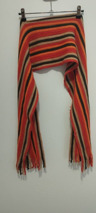 Bufanda rayas naranja-negro