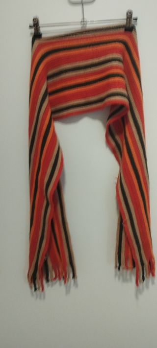 Bufanda rayas naranja-negro