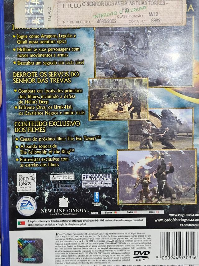PS2 - Senhor dos Anéis: As Duas Torres
