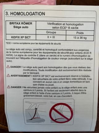 Silla coche Römer Kidfix - Grupo 2/3