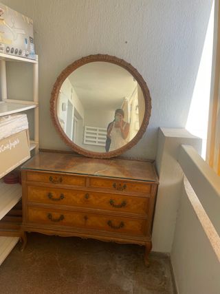 Cómoda espejo vintage madera