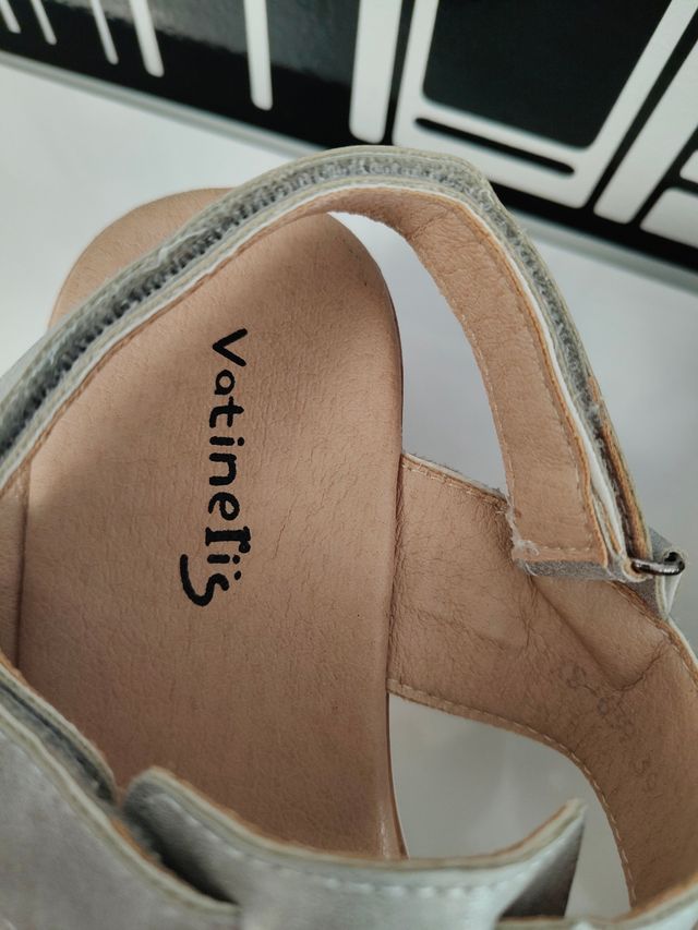 Sandalias plata mujer nº 39. Regalo zapatos.