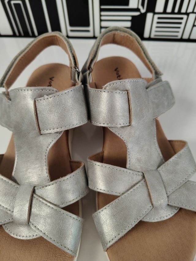 Sandalias plata mujer nº 39. Regalo zapatos.