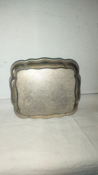Antiguo joyero joyas francés estaño zinc 1900