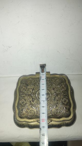 Antiguo joyero joyas francés estaño zinc 1900