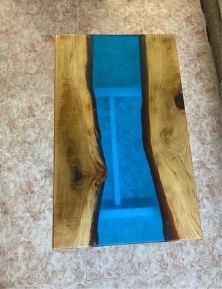 Mesa río resina epoxy - madera