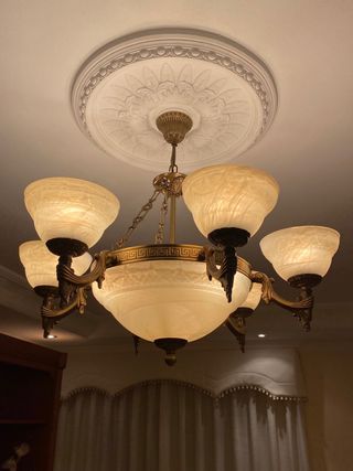 Lampara araña dorada 5 luces