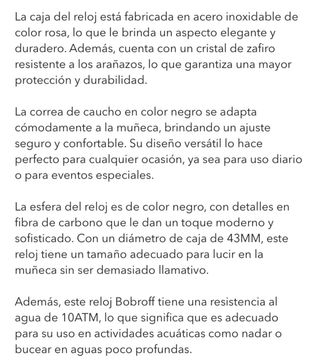 Reloj Bobroff - cronógrafo negro y dorado