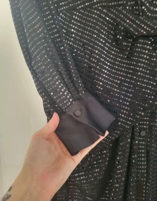 Vestido Zara L negro lentejuelas