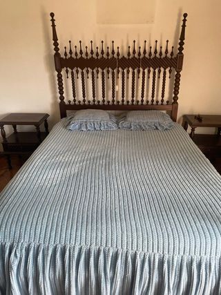 Colcha Chenille Azul c/ 2 Fronhas