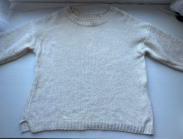 Jersey blanco roto de mujer