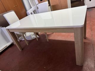 Mesa comedor extensible blanca