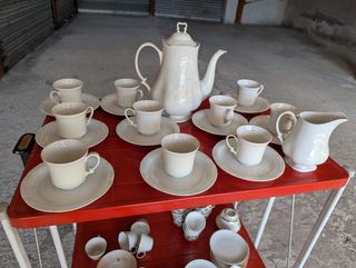 Juego café porcelana blanco