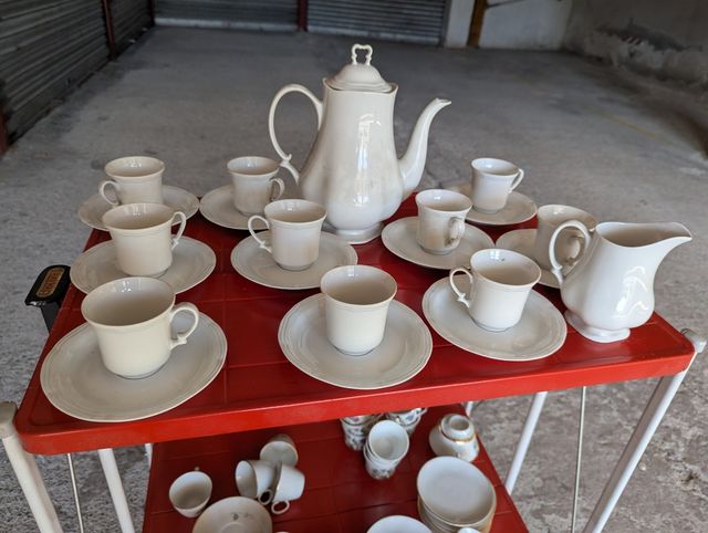 Juego café porcelana blanco