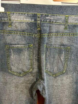 Leggings Jeans Felpati Blu